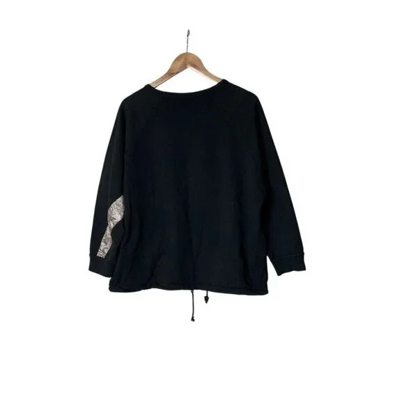 Dries Van Noten Black Peacock Sweatshirt Pullover M 1376